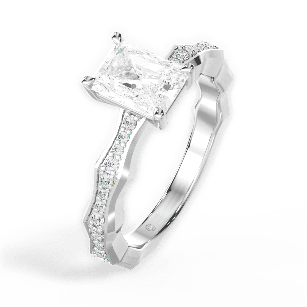 14kt White Gold/18kt White Gold/Platinum/radiant/perspective