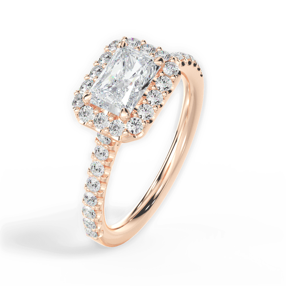 14kt Rose Gold/18kt Rose Gold/radiant/perspective