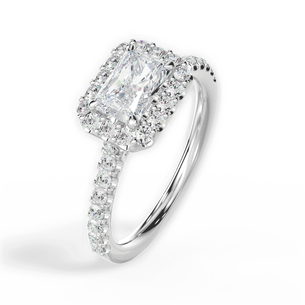 14kt White Gold/18kt White Gold/Platinum/radiant/perspective
