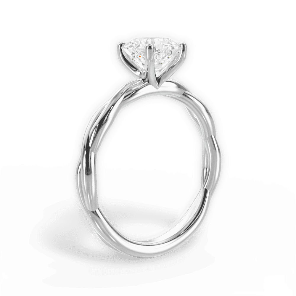 14kt White Gold/18kt White Gold/Platinum/asscher/front