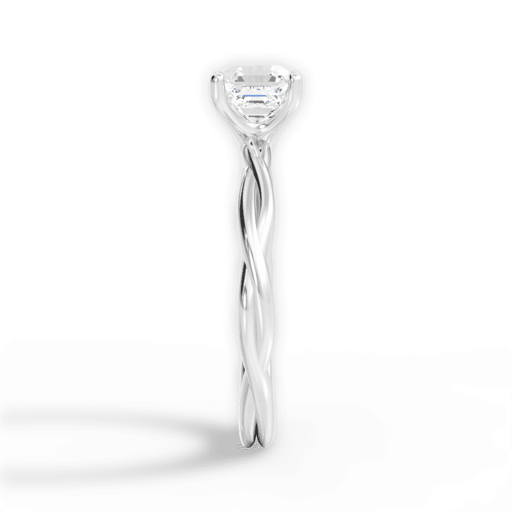 14kt White Gold/18kt White Gold/Platinum/asscher/side