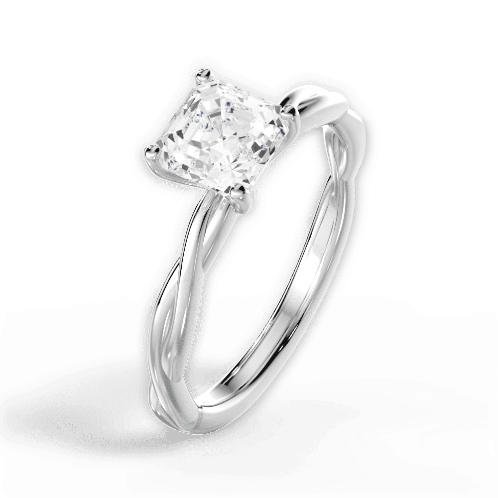 14kt White Gold/18kt White Gold/Platinum/asscher/perspective
