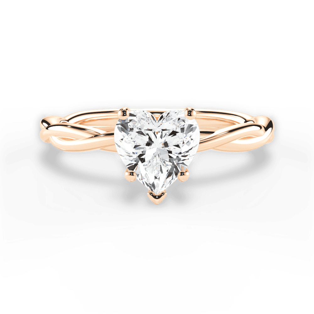 14kt Rose Gold/18kt Rose Gold/heart/top