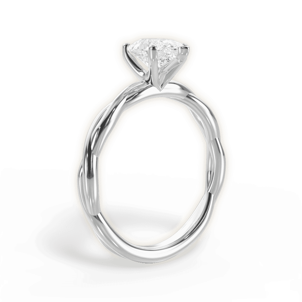 14kt White Gold/18kt White Gold/Platinum/pear/front
