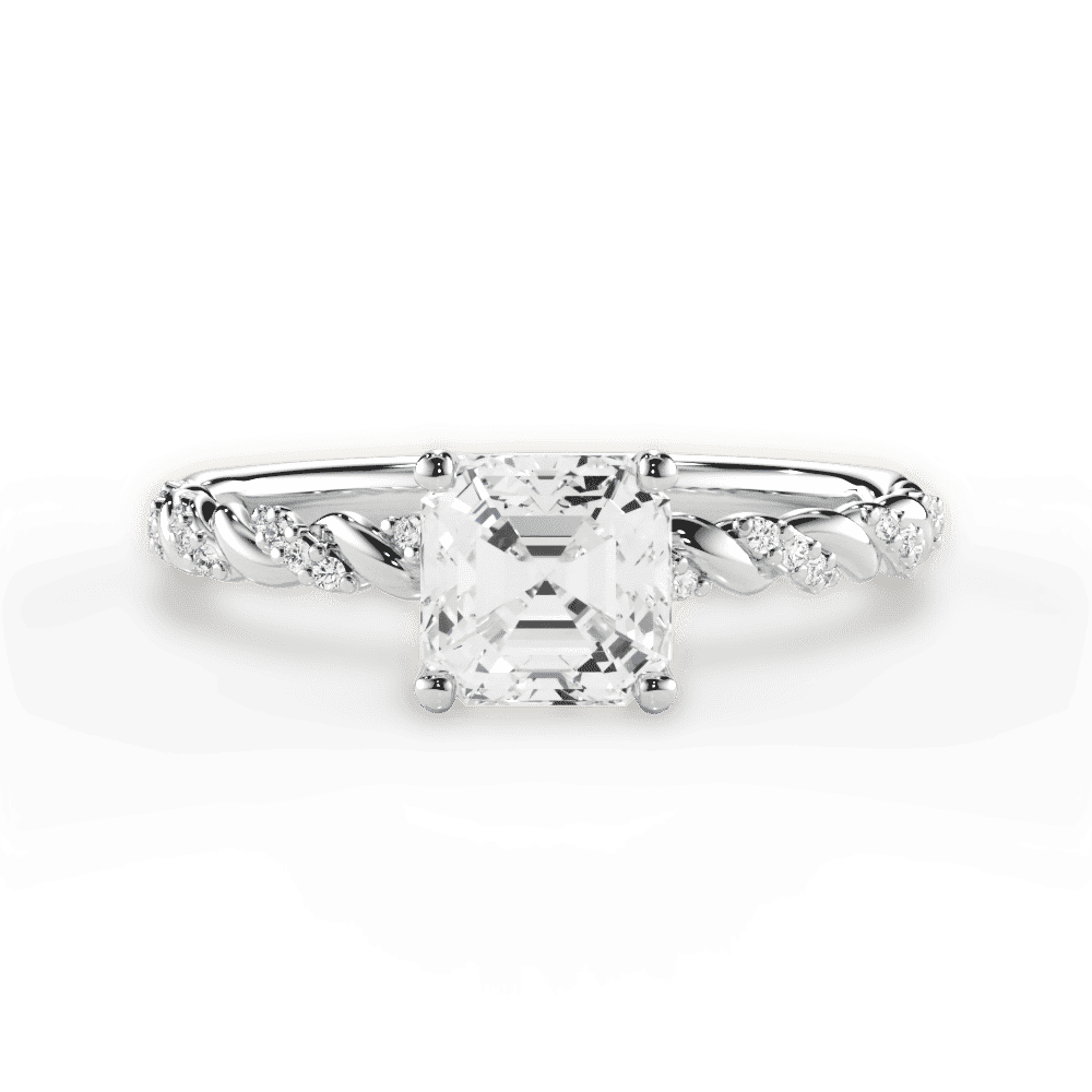 14kt White Gold/18kt White Gold/Platinum/asscher/top