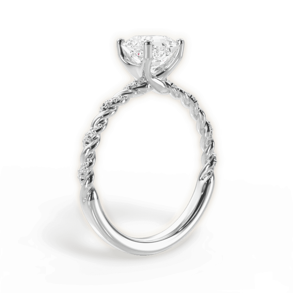 14kt White Gold/18kt White Gold/Platinum/asscher/front