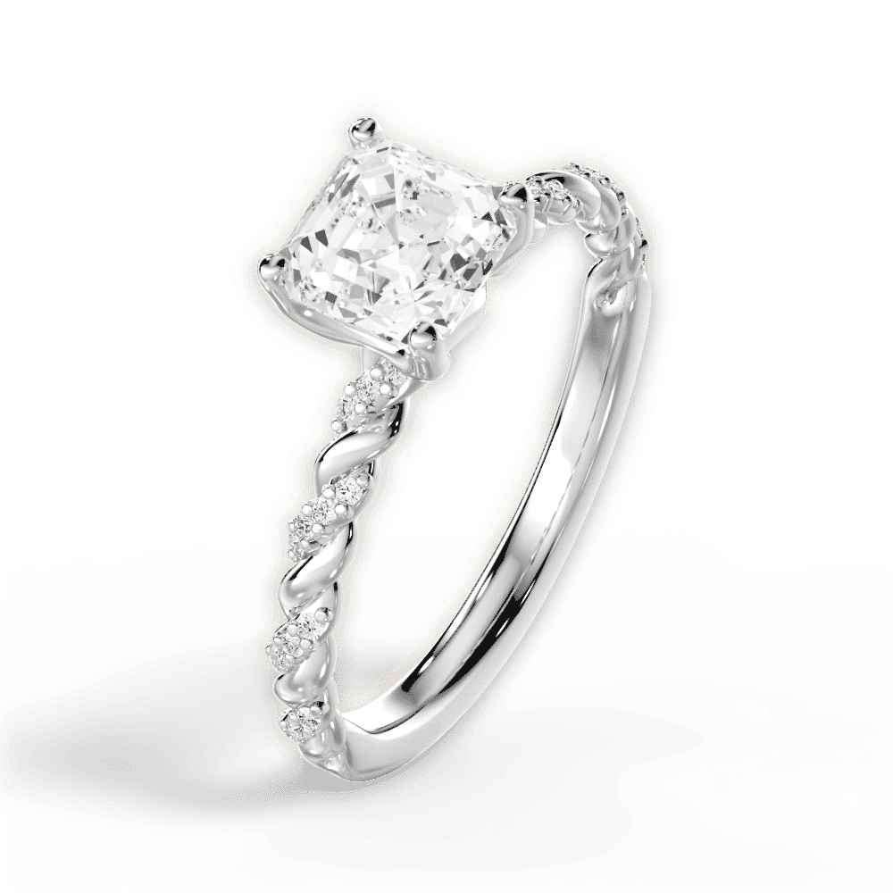 14kt White Gold/18kt White Gold/Platinum/asscher/perspective