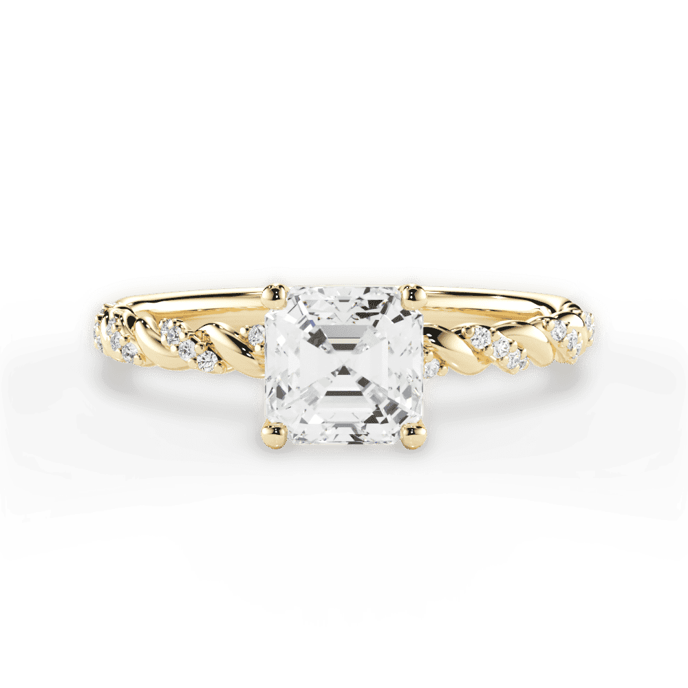 14kt Yellow Gold/18kt Yellow Gold/asscher/top