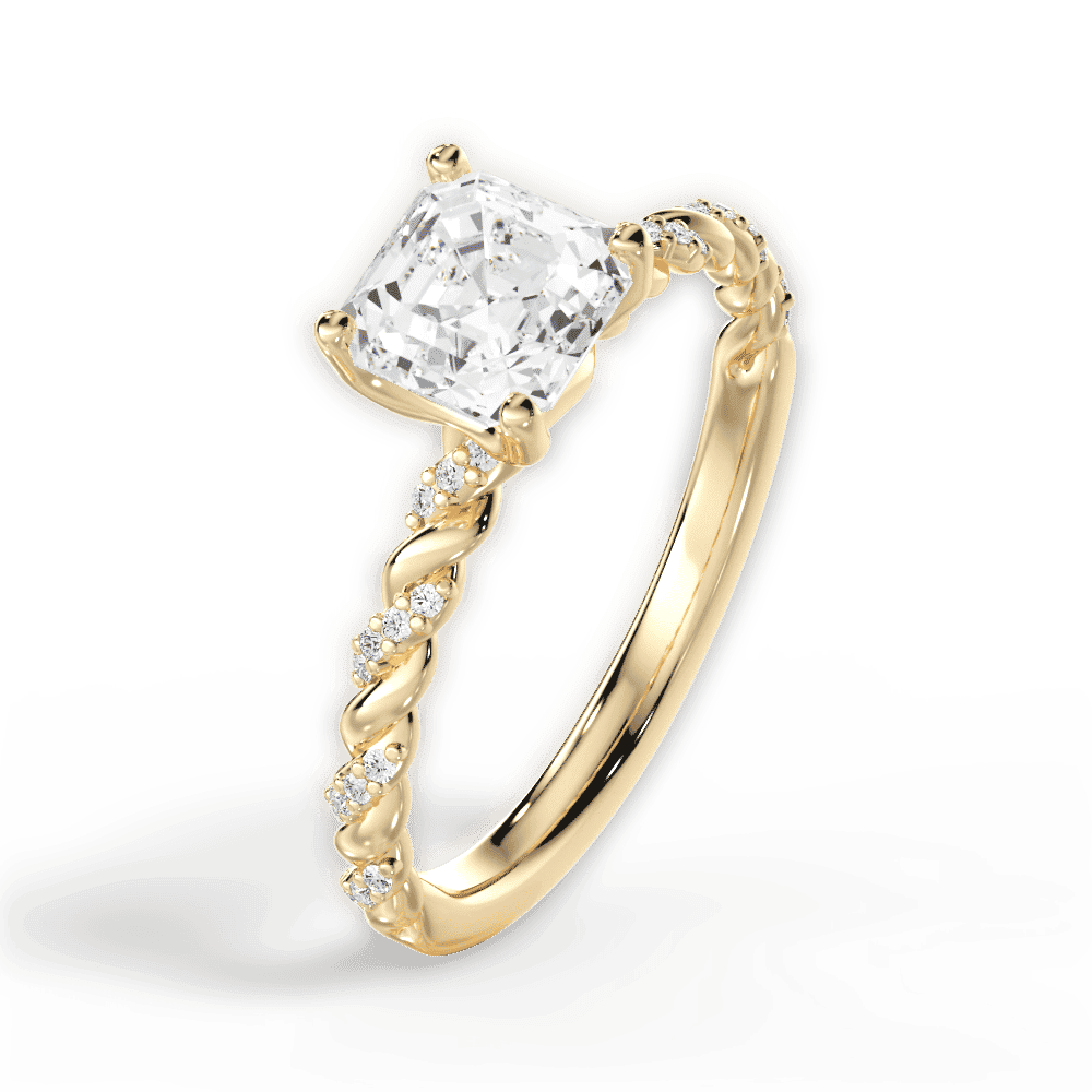 14kt Yellow Gold/18kt Yellow Gold/asscher/perspective