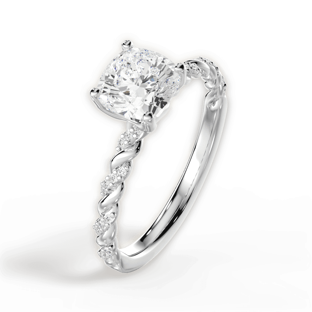 14kt White Gold/18kt White Gold/Platinum/cushion/perspective