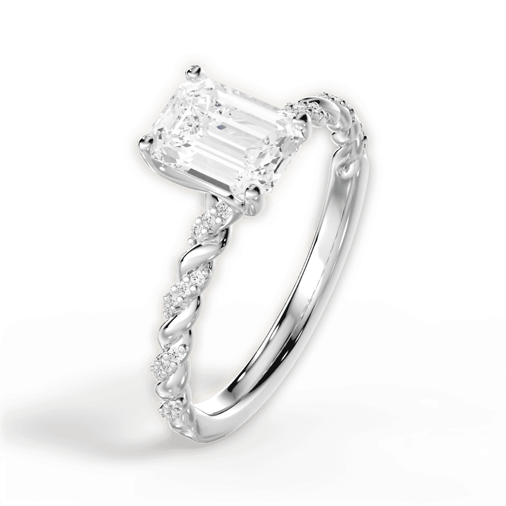 14kt White Gold/18kt White Gold/Platinum/emerald/perspective