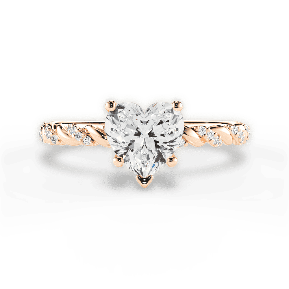 14kt Rose Gold/18kt Rose Gold/heart/top
