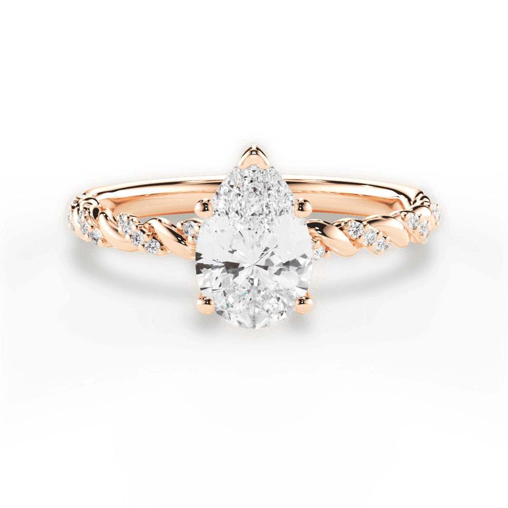 14kt Rose Gold/18kt Rose Gold/pear/top