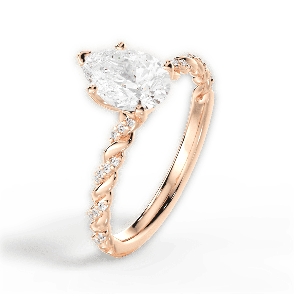 14kt Rose Gold/18kt Rose Gold/pear/perspective
