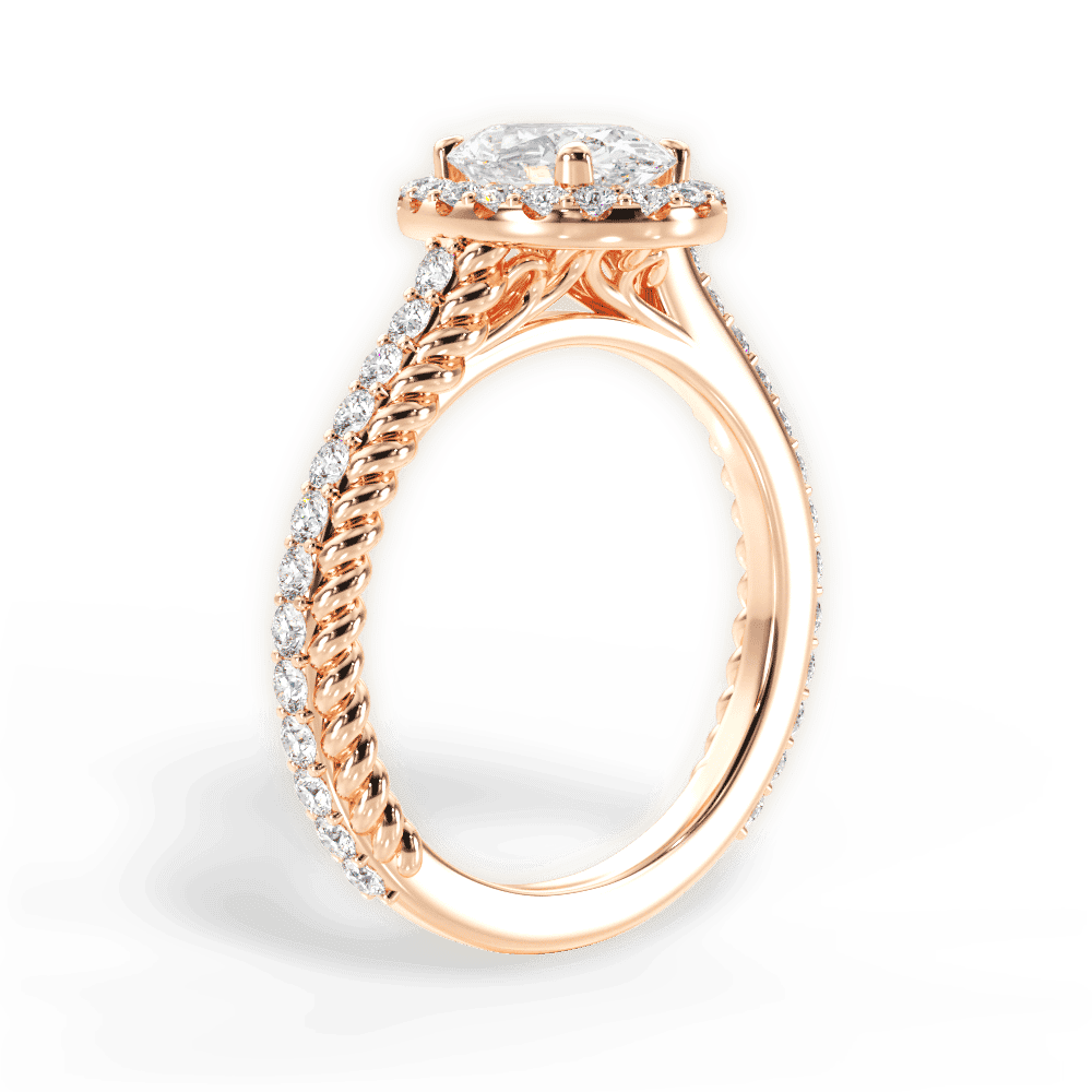 14kt Rose Gold/18kt Rose Gold/oval/front