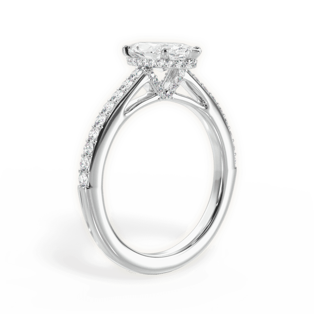 14kt White Gold/18kt White Gold/Platinum/marquise/front