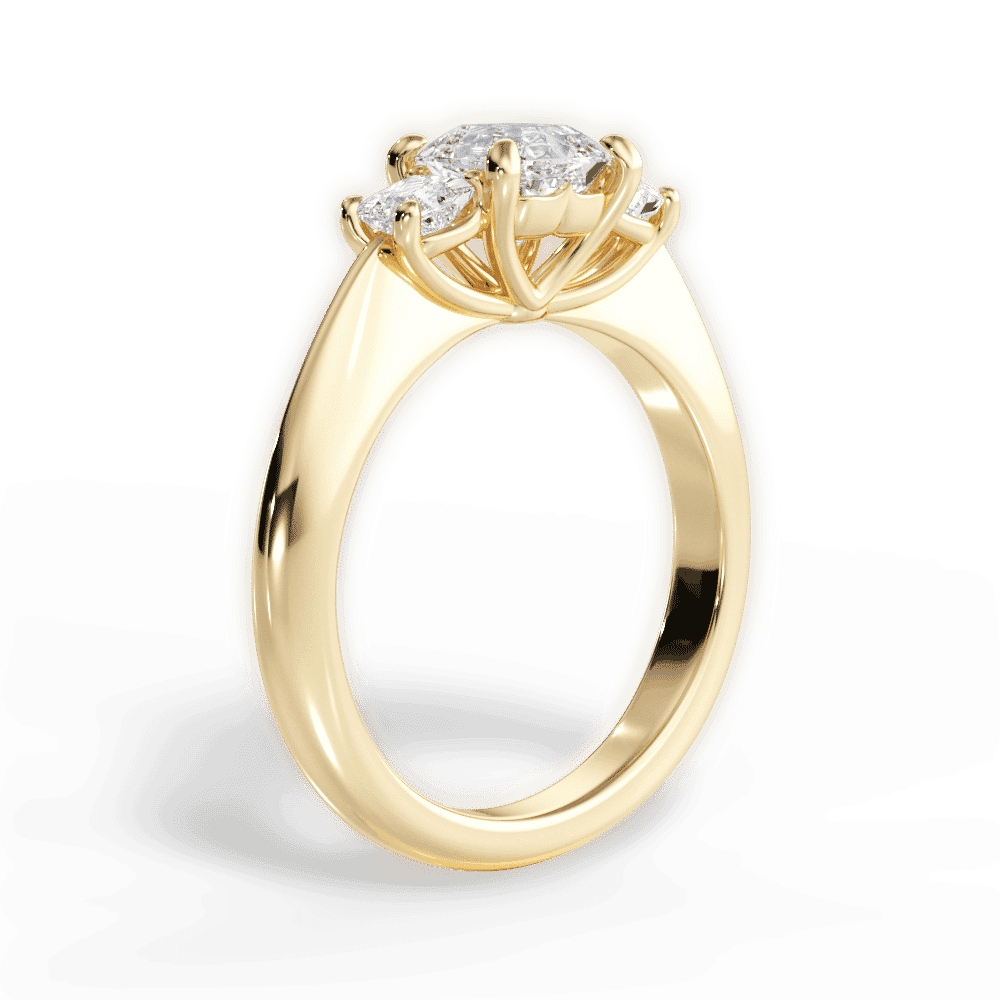 14kt Yellow Gold/18kt Yellow Gold/asscher/front