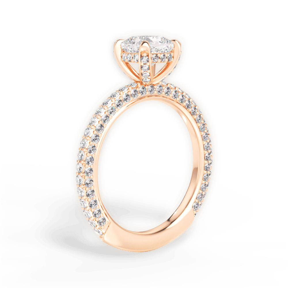 14kt Rose Gold/18kt Rose Gold/cushion/front