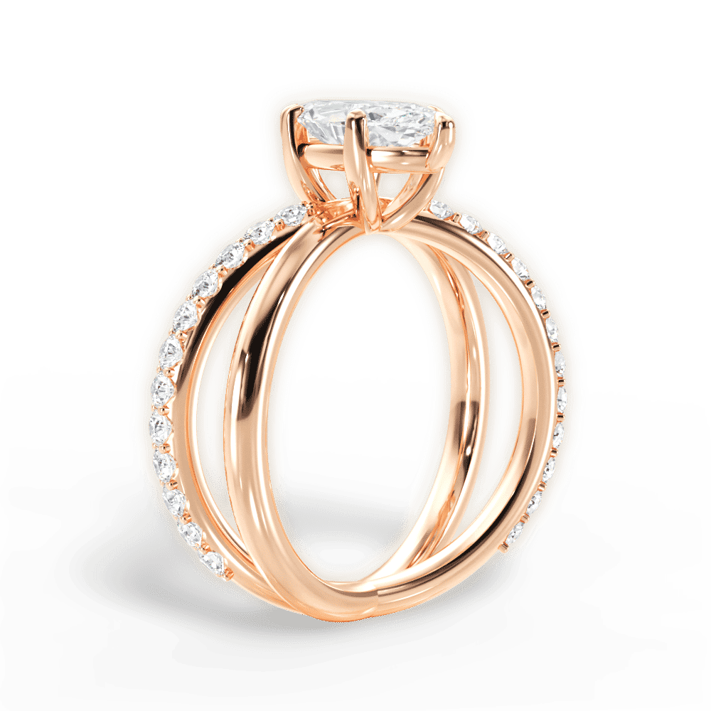 14kt Rose Gold/18kt Rose Gold/marquise/front