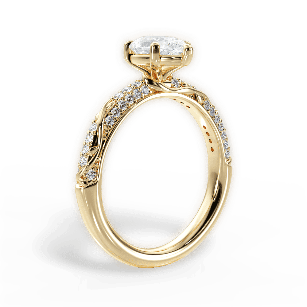 14kt Yellow Gold/18kt Yellow Gold/pear/front