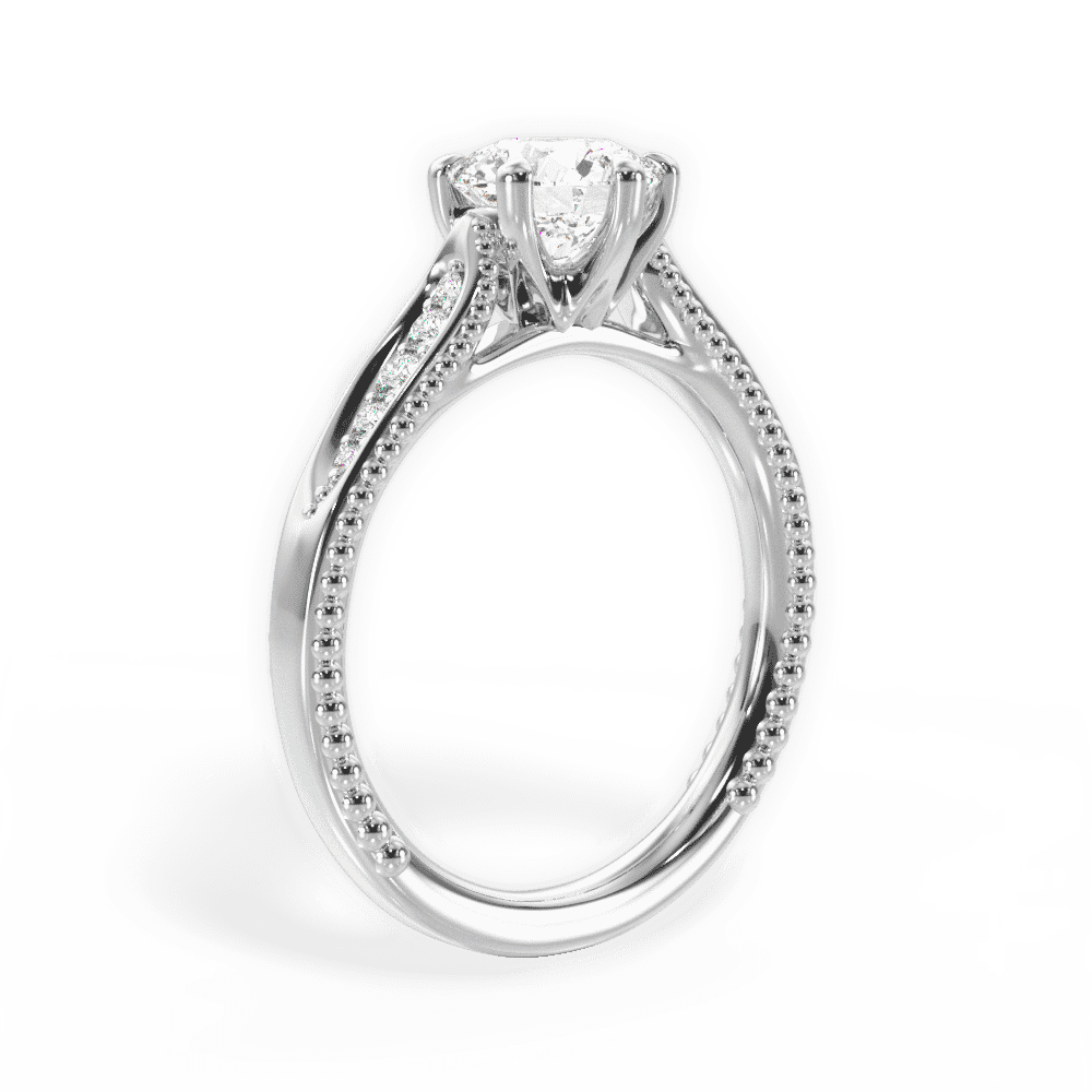 14kt White Gold/18kt White Gold/Platinum/round/front