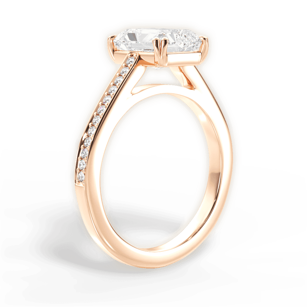 14kt Rose Gold/18kt Rose Gold/radiant/front