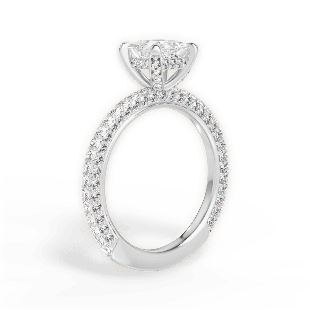 14kt White Gold/18kt White Gold/Platinum/princess/front