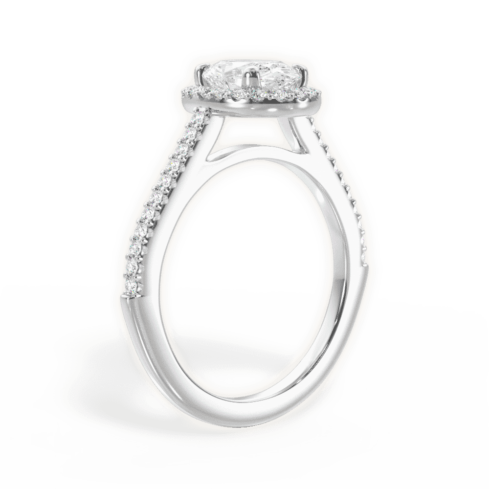 14kt White Gold/18kt White Gold/Platinum/oval/front