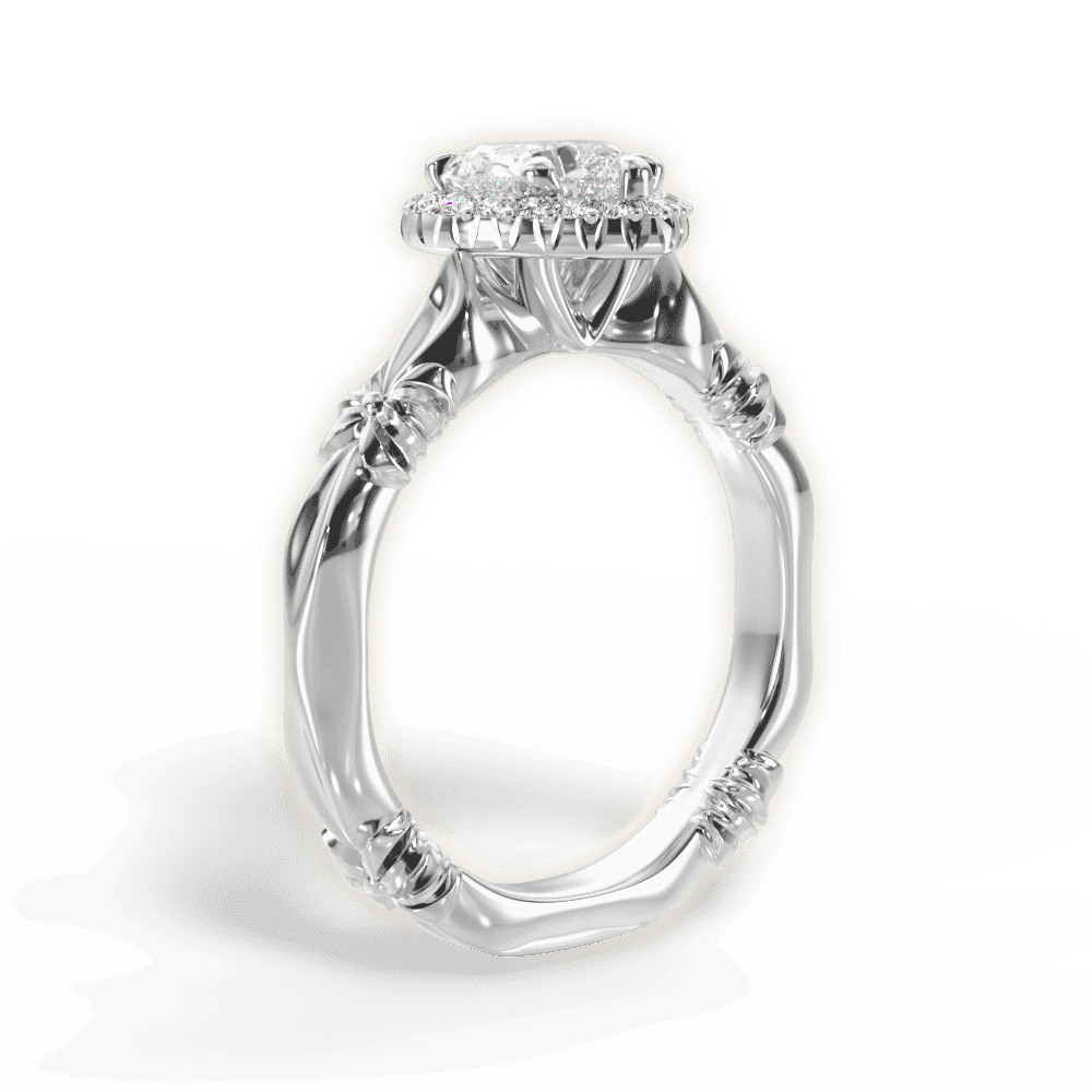 14kt White Gold/18kt White Gold/Platinum/heart/front