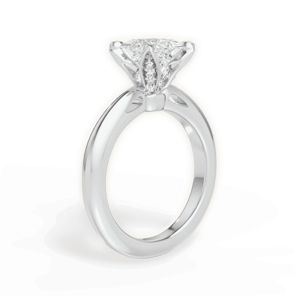 14kt White Gold/18kt White Gold/Platinum/princess/front