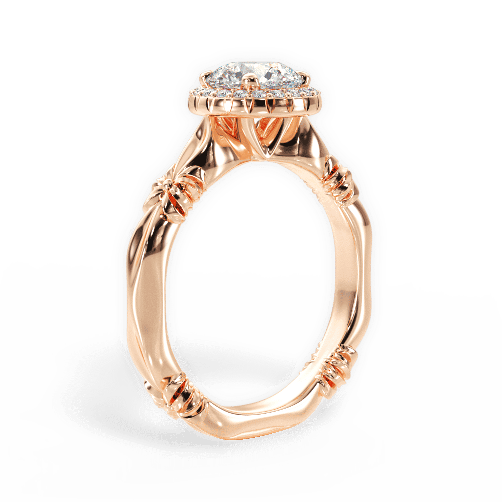 14kt Rose Gold/18kt Rose Gold/round/front