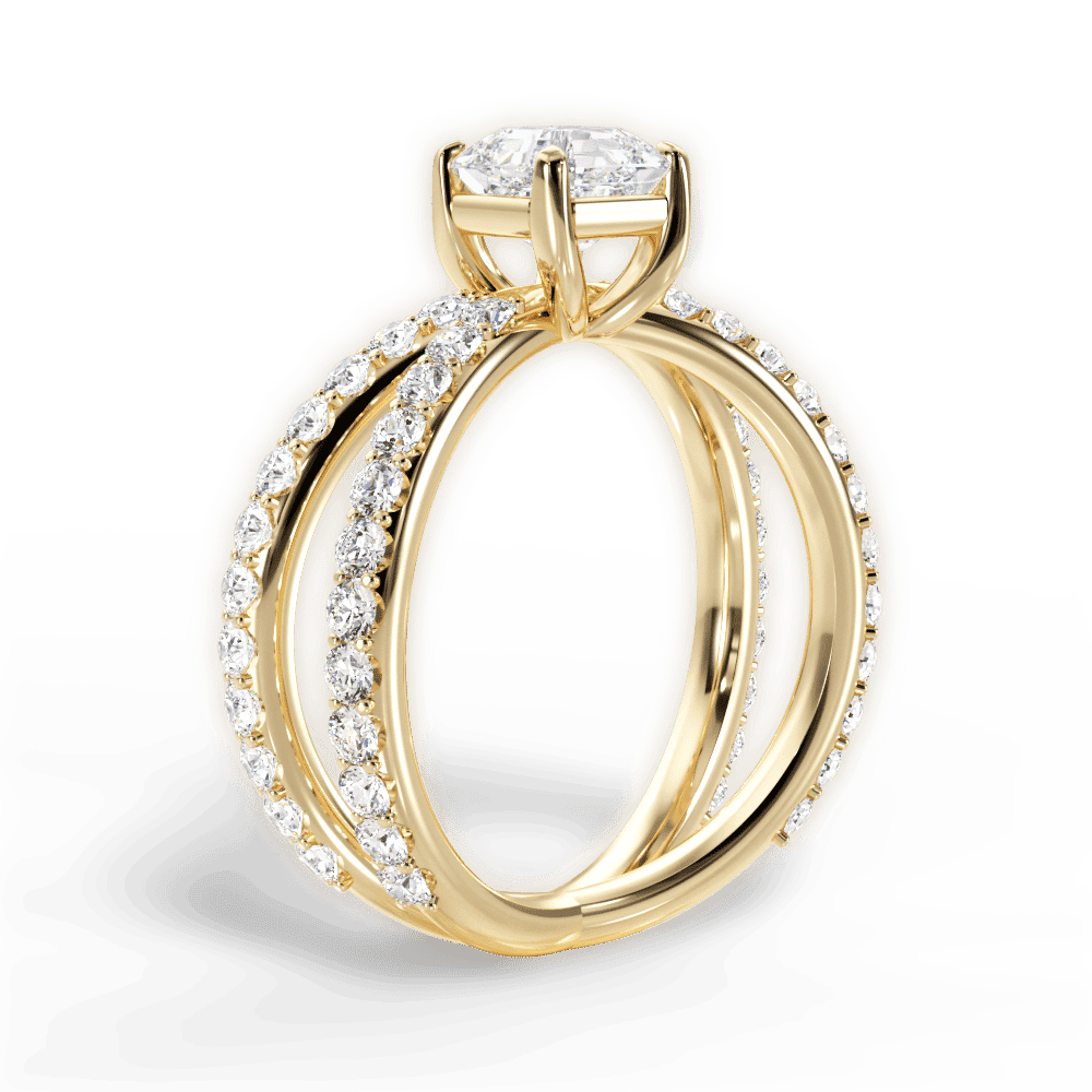 14kt Yellow Gold/18kt Yellow Gold/asscher/front