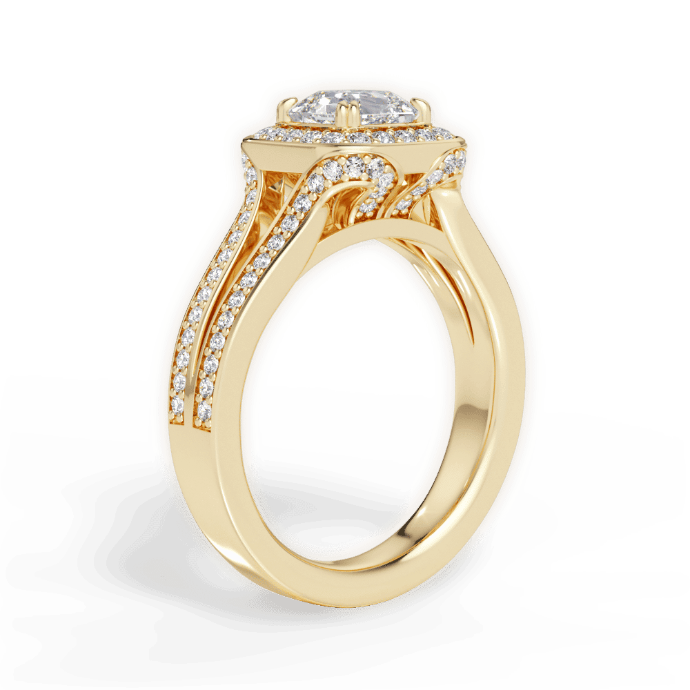 14kt Yellow Gold/18kt Yellow Gold/asscher/front