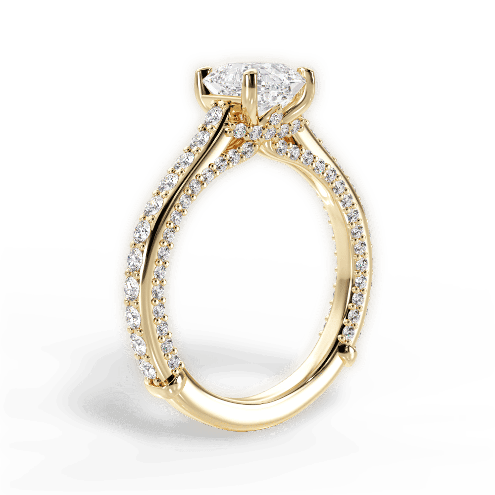 14kt Yellow Gold/18kt Yellow Gold/asscher/front