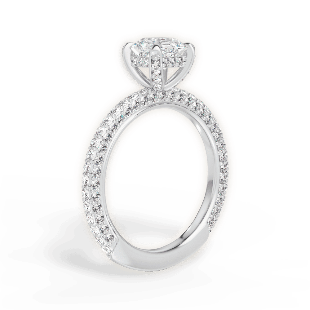 14kt White Gold/18kt White Gold/Platinum/asscher/front