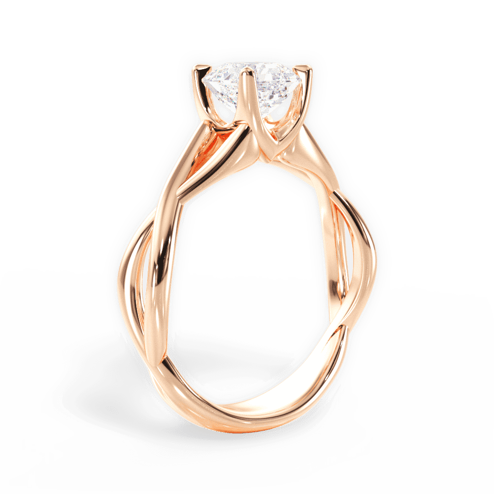 14kt Rose Gold/18kt Rose Gold/asscher/front