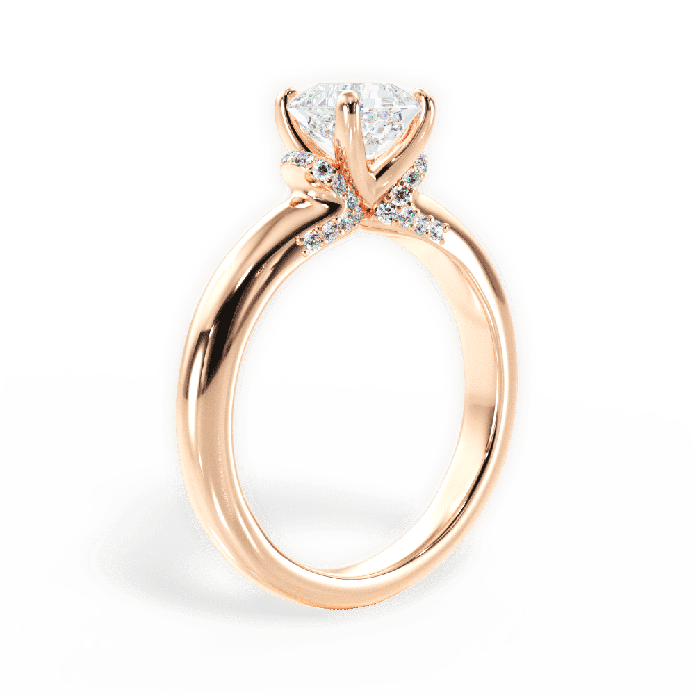 14kt Rose Gold/18kt Rose Gold/asscher/front