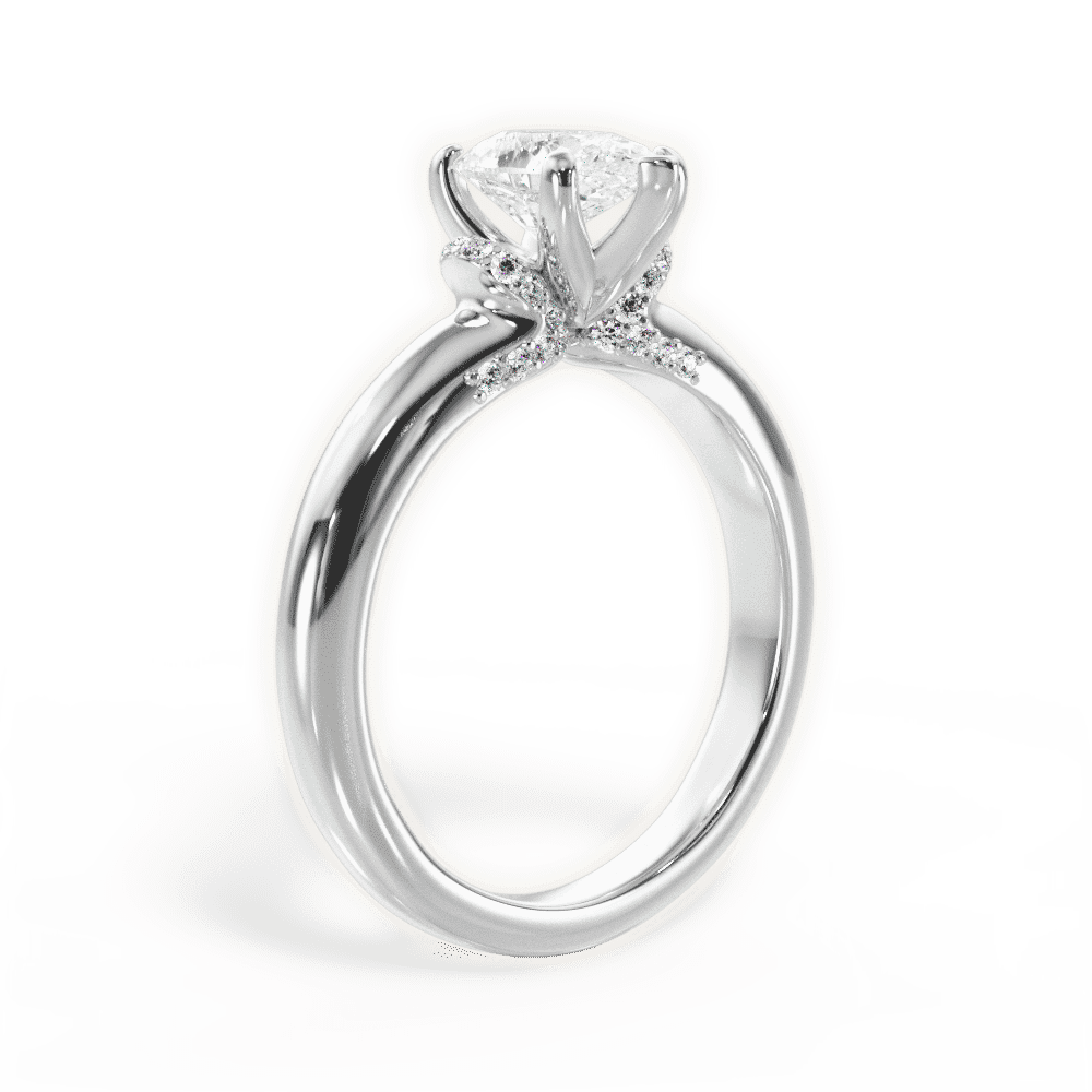 14kt White Gold/18kt White Gold/Platinum/pear/front