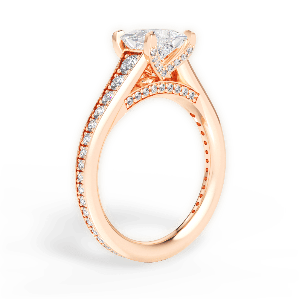 14kt Rose Gold/18kt Rose Gold/princess/front