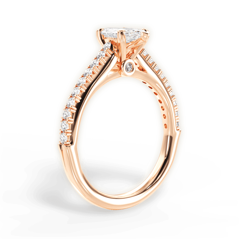 14kt Rose Gold/18kt Rose Gold/marquise/front