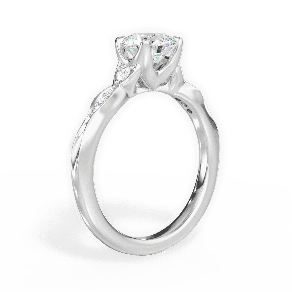 14kt White Gold/18kt White Gold/Platinum/round/front