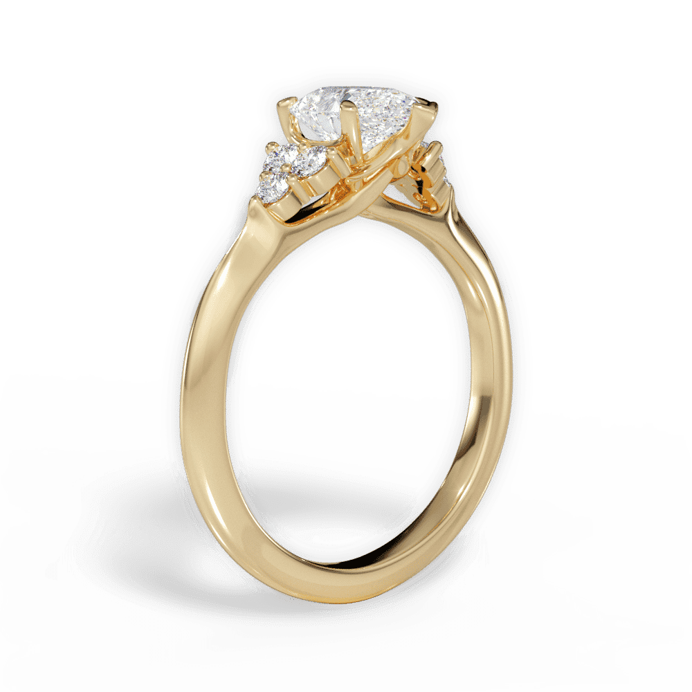 14kt Yellow Gold/18kt Yellow Gold/pear/front