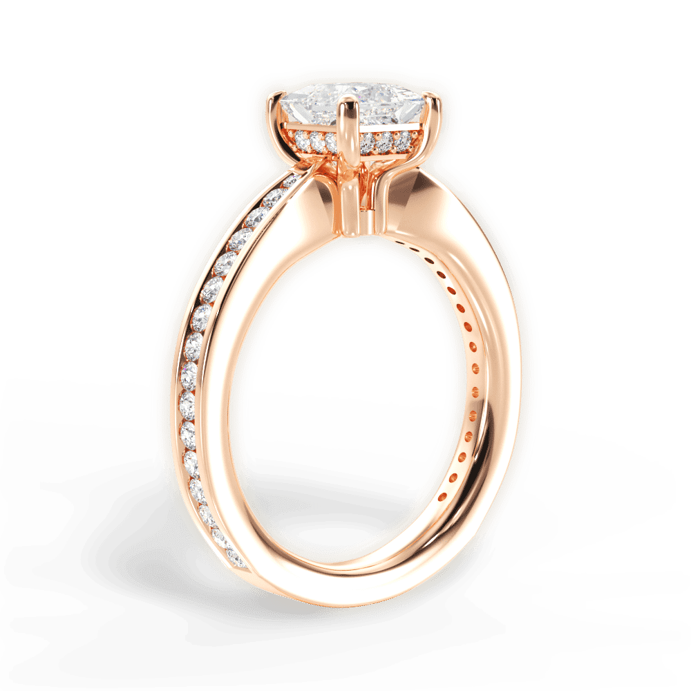 14kt Rose Gold/18kt Rose Gold/princess/front