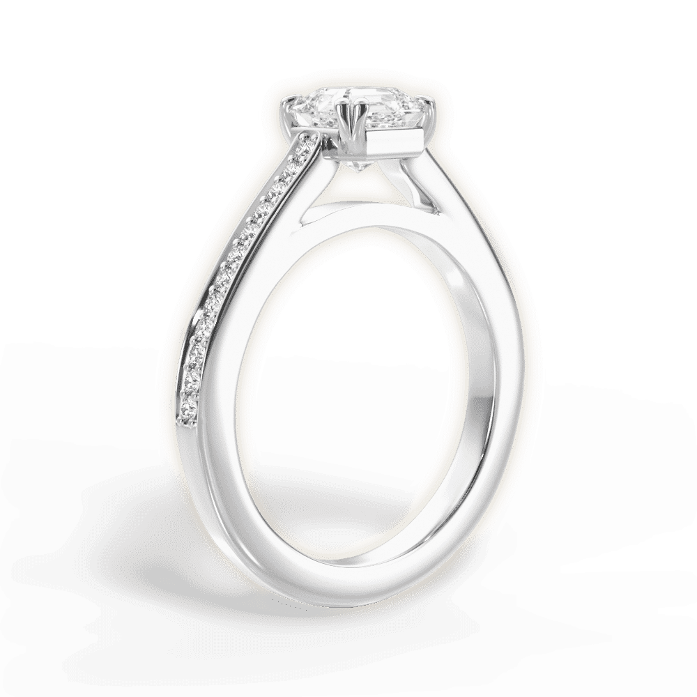 14kt White Gold/18kt White Gold/Platinum/asscher/front