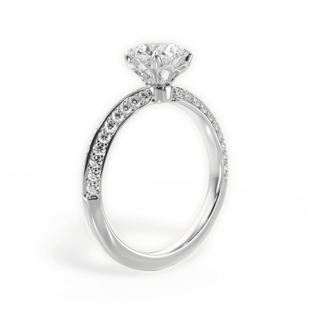 14kt White Gold/18kt White Gold/Platinum/round/front