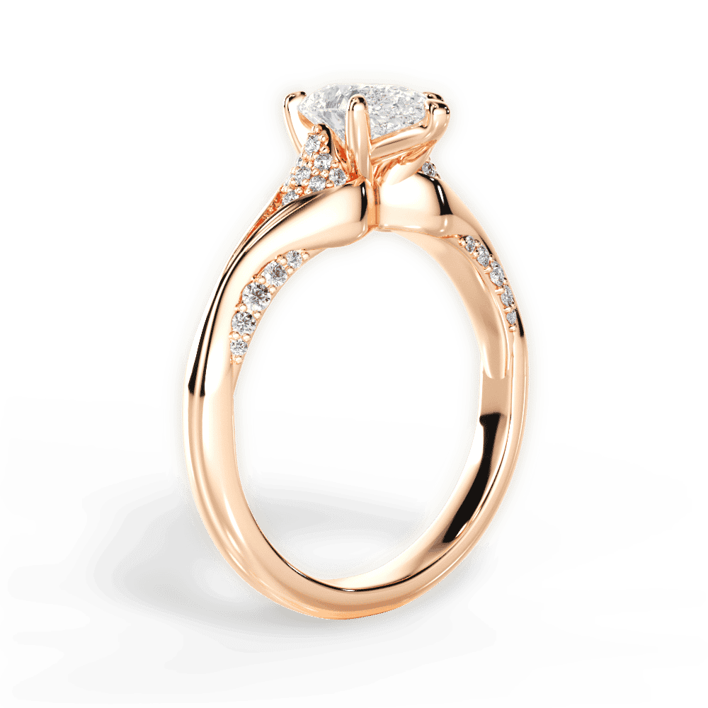 14kt Rose Gold/18kt Rose Gold/pear/front