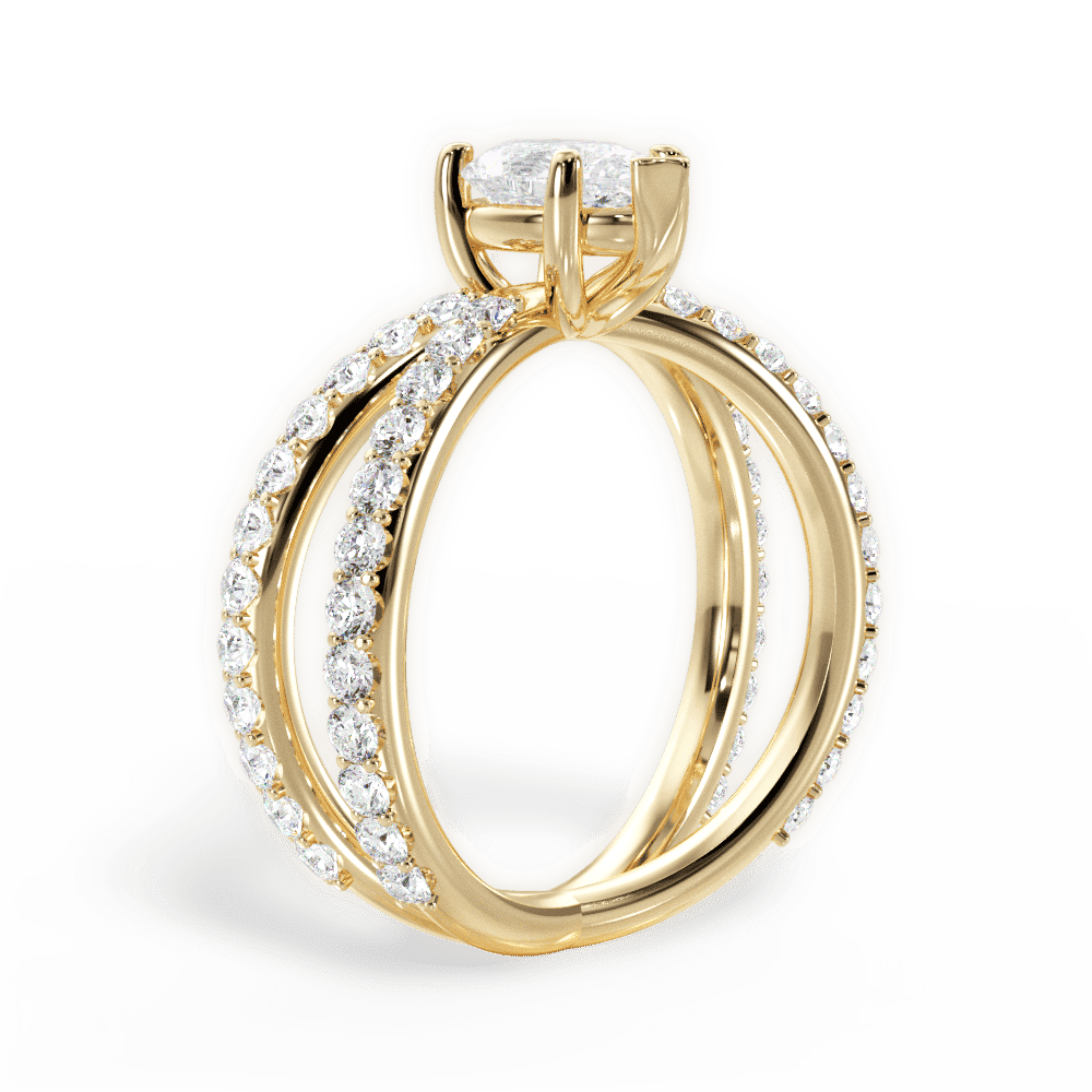 14kt Yellow Gold/18kt Yellow Gold/pear/front