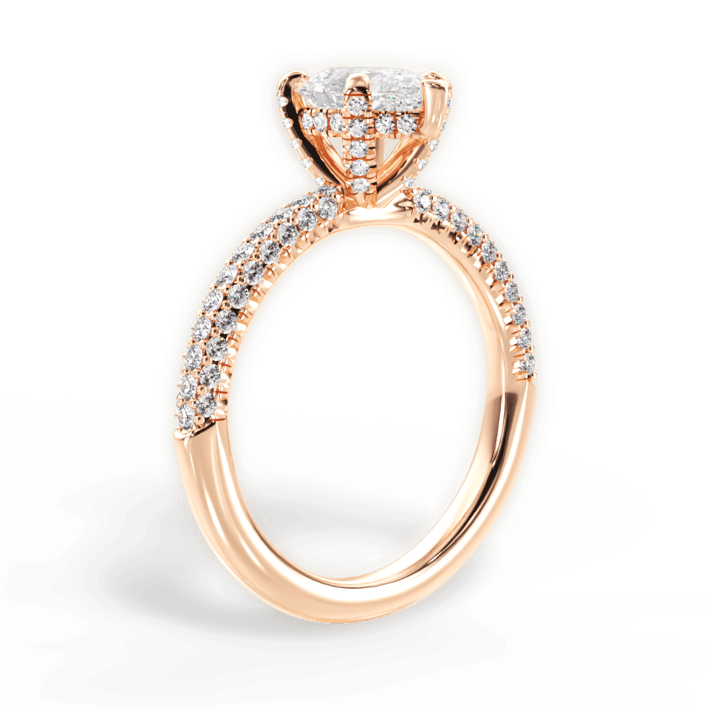 14kt Rose Gold/18kt Rose Gold/pear/front