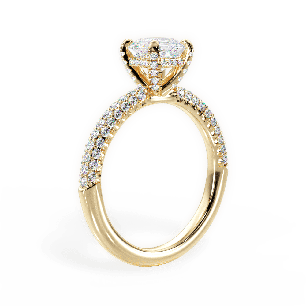 14kt Yellow Gold/18kt Yellow Gold/asscher/front