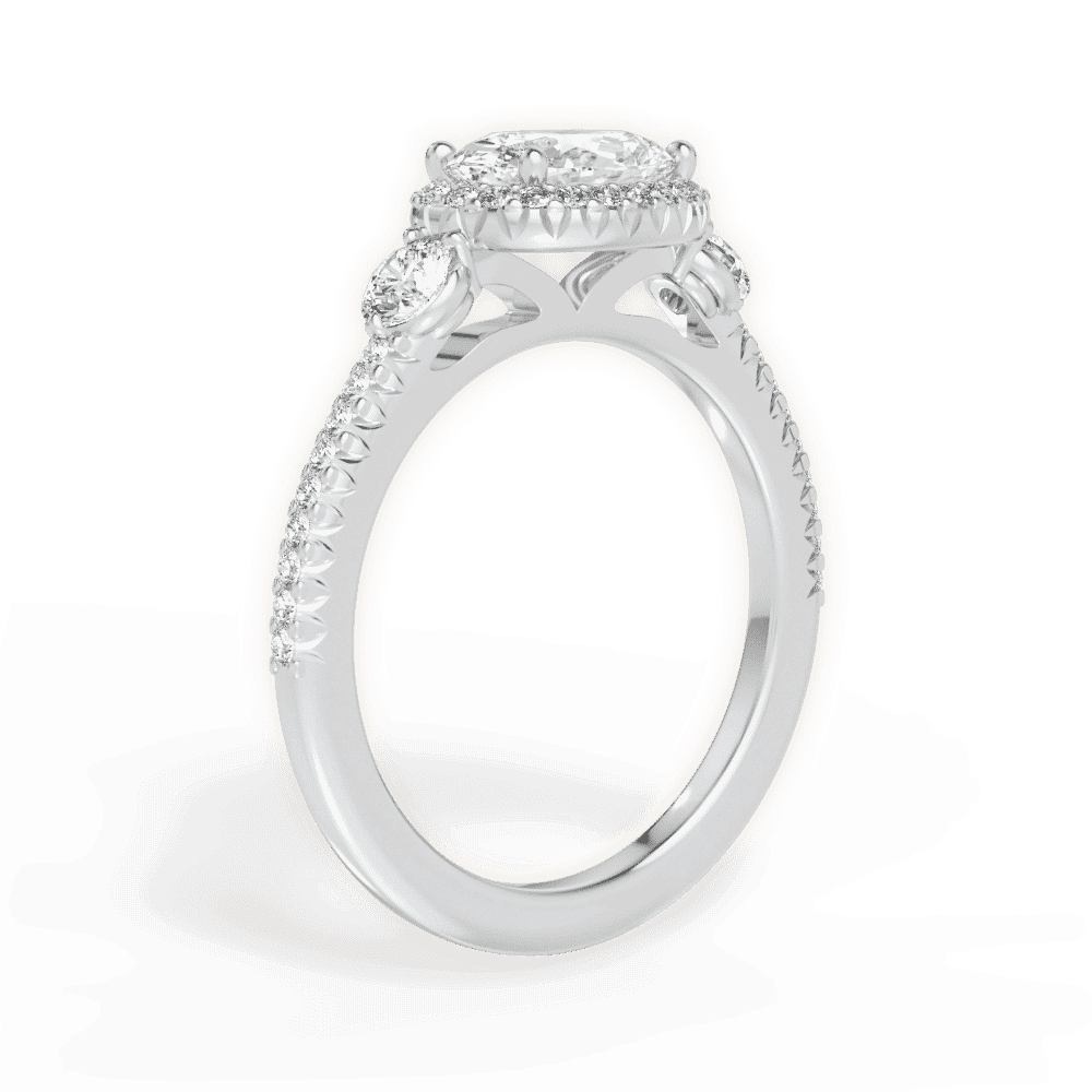 14kt White Gold/18kt White Gold/Platinum/oval/front